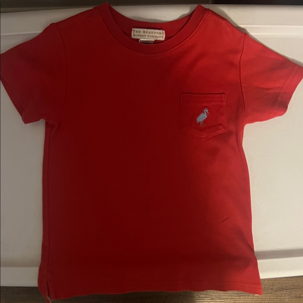 The Beaufort Bonnet Company Vibrant Red Tee with Pocket